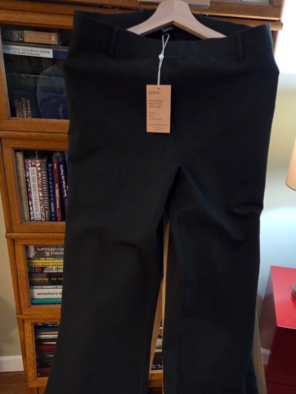 New with Tags Quince Size Petite L Ultra-Stretch Ponte Bootcut Pants, Olive